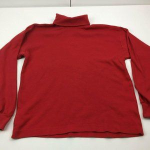 Women's Red Turtleneck Long Sleeve Shirt Small